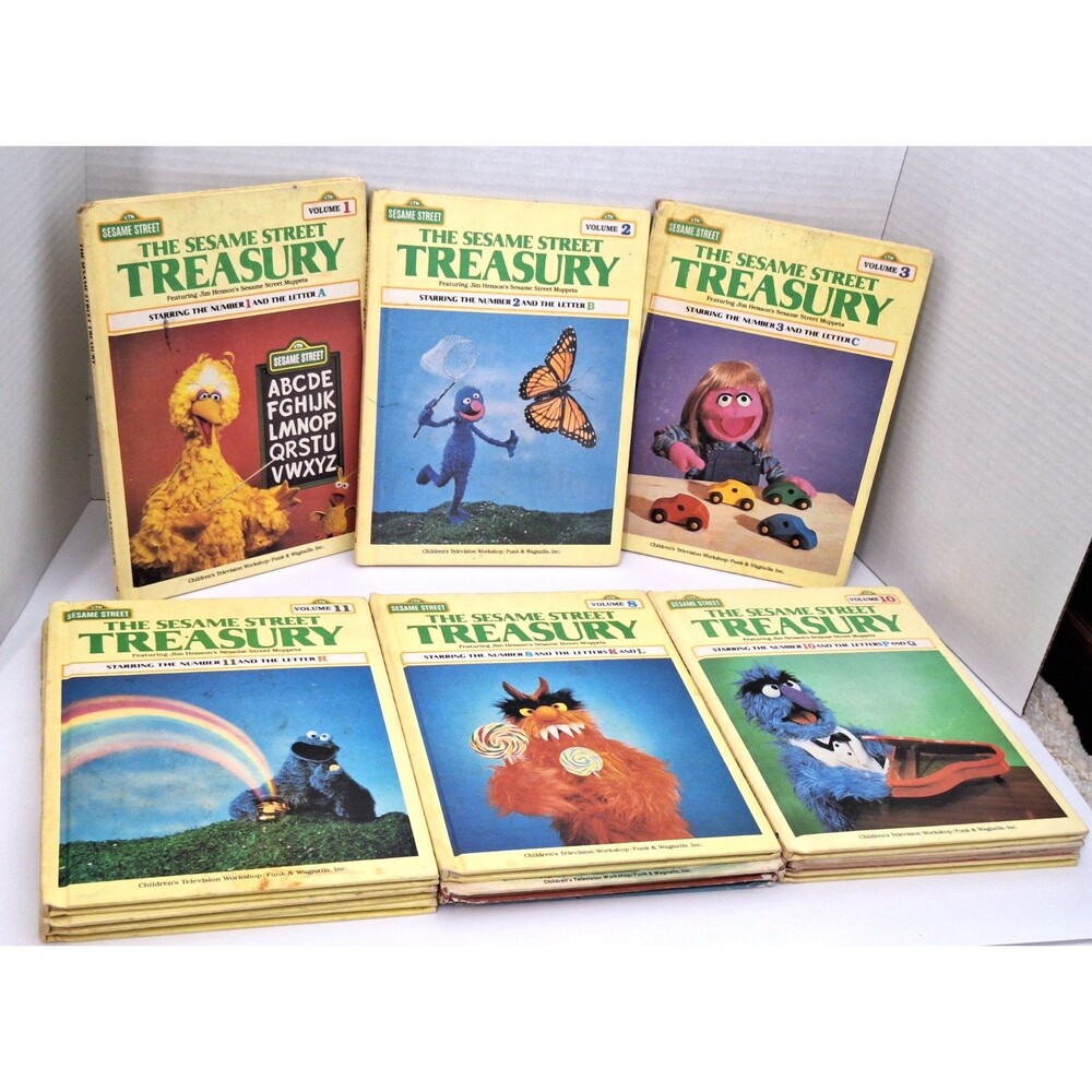 The Sesame Street Library Treasury Hardcover Books 1983  Illustrated Lot of 12